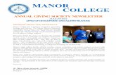 Manor College Alumni Giving Society Newsletter - August 2014