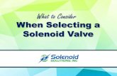 What to Consider When Selecting a Solenoid Valve