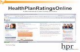 HealthPlanRatingsOnline General Overview