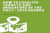 How to localize targets and indicators for the Post-2015 Agenda
