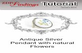 Tutorial - silver pendant with natural flowers