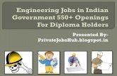 Engineering Jobs in Indian Government 550+ Openings For Diploma Holders