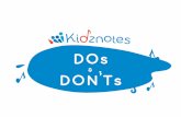 Kidznotes Brand Do's & Don'ts