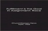 Fulfillment is the Goal in Assignment: Race