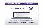 How to... Search in databases: Sportdiscus