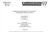97512 Corrosion Monitoring and Control in Refinery Process Units (51300-97512-Sg)