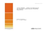 Joint WHO – CDC Conference on Health Laboratory Quality Systems