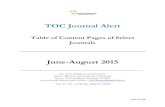 TOC Journal Alert June-August 2015