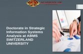 Doctorate in Strategic Information Systems Analysis at ABMS SWITZERLAND UNIVERSITY