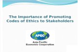 Importance of Promoting Codes of Ethics to Stakeholders