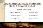 Logic and Critical Thinking by Sir Shahid Jilani