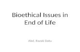 Bioethical Issues in End of Life