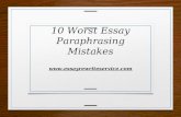 10 Worst Essay Paraphrasing Mistakes