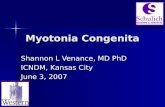 Myotonia Congenita Shannon L Venance, MD PhD ICNDM, Kansas City June 3, 2007.