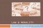 LAW & MORALITY A person's standards of behaviour or beliefs concerning what is and is not acceptable for them to do.