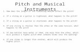 Pitch and Musical Instruments 1.How does the length of the vibrating medium affect the pitch? 2.If a string on a guitar is tightened, what happens to.