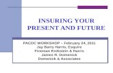 INSURING YOUR PRESENT AND FUTURE PACDC WORKSHOP – February 24, 2011 Jay Barry Harris, Esquire Fineman Krekstein & Harris James R. Domenick Domenick & Associates.