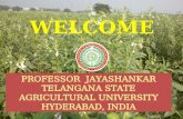 PROFESSOR JAYASHANKAR TELANGANA STATE AGRICULTURAL UNIVERSITY HYDERABAD, INDIA.