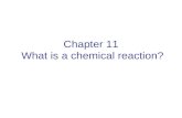 Chapter 11 What is a chemical reaction?. A chemical reaction describes a change in composition. In a chemical reaction, the original substances are the.