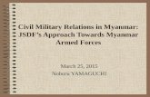 Civil Military Relations in Myanmar: JSDF’s Approach Towards Myanmar Armed Forces March 25, 2015 Noboru YAMAGUCHI.