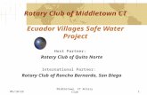 12/6/2015Middletown, CT Rotary Club1 Rotary Club of Middletown CT Ecuador Villages Safe Water Project Host Partner: Rotary Club of Quito Norte International.