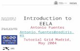 Introduction to EELA Antonio Fuentes Antonio.fuentes@rediris.es Tutorial Grid Madrid, May 2004.