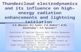 Thundercloud electrodynamics and its influence on high-energy radiation enhancements and lightning initiation E.A. Mareev 1, D.I. Iudin 1, V.A. Rakov 1,2,