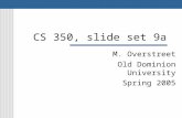 CS 350, slide set 9a M. Overstreet Old Dominion University Spring 2005.