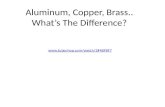 Aluminum, Copper, Brass.. What’s The Difference? .