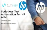 Scriptless Test Automation For HP ALM February 24, 2015 Brad Oliver, Director of Sales.