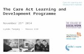 The Care Act Learning and Development Programme November 25 TH 2014 Lynda Tarpey - Hasca Ltd.