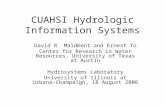CUAHSI Hydrologic Information Systems David R. Maidment and Ernest To Center for Research in Water Resources, University of Texas at Austin Hydrosystems.