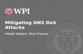 Mitigating DNS DoS Attacks Hitesh Ballani, Paul Francis 1.
