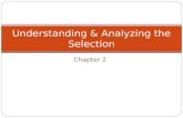 Chapter 2 Understanding & Analyzing the Selection.