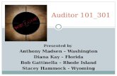 Presented by Anthony Madsen – Washington Diana Kay – Florida Bob Gattinella – Rhode Island Stacey Hammock - Wyoming Auditor 101_301.