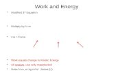 Work and Energy. Work vs. Energy Product of force, distance, and how they’re working together increases or decreases the magnitude of v. How force and.