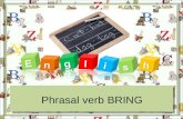 Phrasal verb BRING . BRING BACK to make somebody remember something or think about it again The photographs brought back many pleasant.