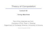 Theory of Computation, NTUEE Theory of Computation Lecture 03 Turing Machines Part of the materials are from Courtesy of Prof. Peter J. Downey Department.