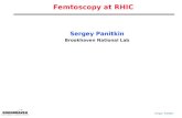 Sergey Panitkin Femtoscopy at RHIC Sergey Panitkin Brookhaven National Lab.