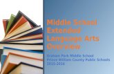 Middle School Extended Language Arts Overview Graham Park Middle School Prince William County Public Schools 2015-2016.