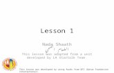 Lesson 1 Nada Shaath الطعام الصحي This lesson was adapted from a unit developed by LA Startalk Team This lesson was developed by using funds from QFI (Qatar.
