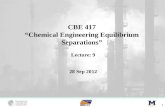 CBE 417 “Chemical Engineering Equilibrium Separations” 1 Lecture: 9 28 Sep 2012.