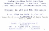 1 Understanding Relationships Between Changes in Ambient Ozone and Precursor Concentrations and Changes in VOC and NOx Emissions from 1990 to 2004 in Central.