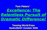 Tom Peters’ Excellence: The Relentless Pursuit of Dramatic Difference! Tanning World Expo Nashville/07 October 2005.