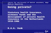 Going private? Statutory health insurance, sickness funds and the development of private health insurance in the Netherlands 1910-1986 R.A.A. Vonk Centre.