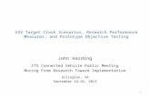 V2V Target Crash Scenarios, Research Performance Measures, and Prototype Objective Testing John Harding ITS Connected Vehicle Public Meeting Moving From.