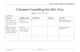 Submission doc.: IEEE 802.11-15/0879r3 Channel Sounding for 802.11ay Date: 2015-07-14 Authors: Slide 1.