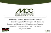 Overview of MC Research in Kenya Country Update Meeting on MC Scale Up Eastern and Southern Africa Region, Arusha Dr Mores Loolpapit BSc, MB ChB, MPH 10.
