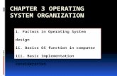 TOPICS: i. Factors in Operating System design ii. Basics OS function in computer iii. Basic Implementation consideration.