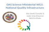 OAS Science Ministerial WG3: National Quality Infrastructure Alan Steele (Canada) & Javier Arias (Panama) WG3 Co-Chairs.